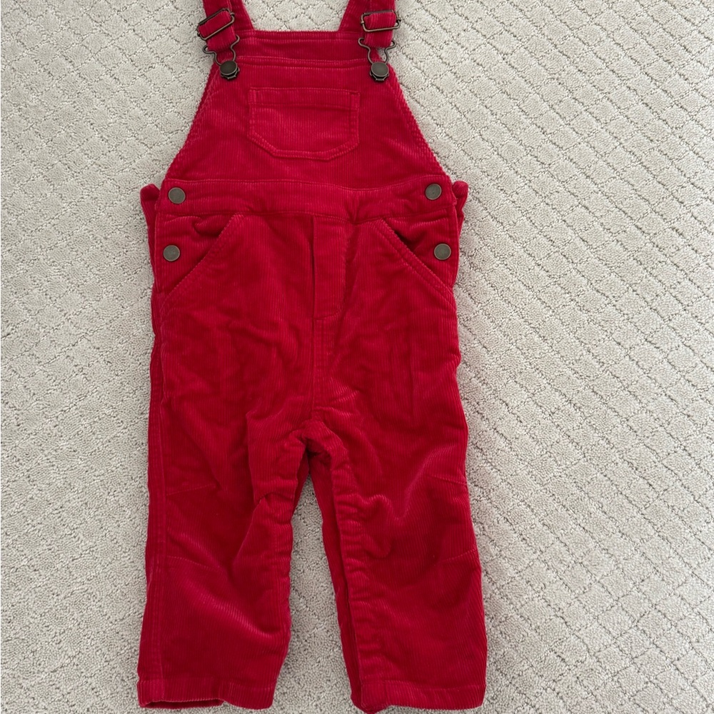Hanna Andersson Unisex Kids Red Corduroy Overalls